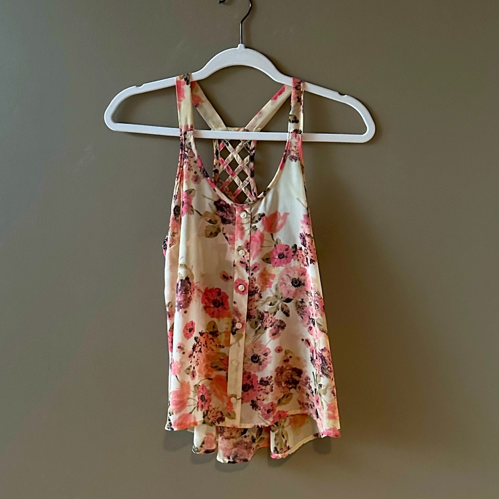 Floral Lottie & Holly Tank Top Flowers Lattice